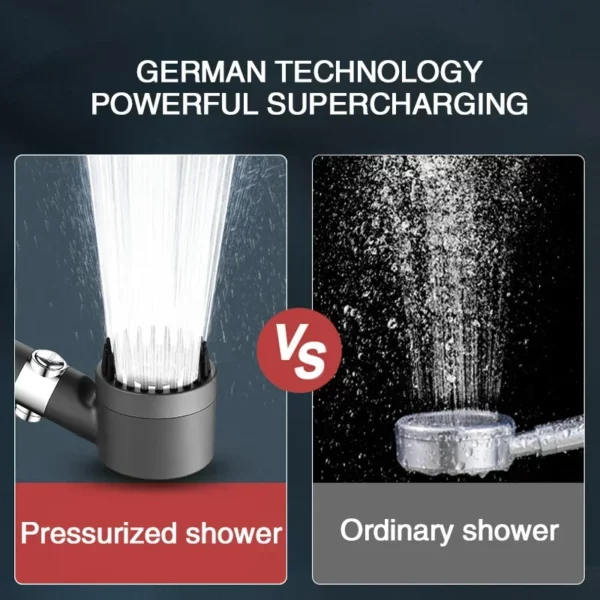 Pommeau de douche haute pression, 3 modes, filtre intégré, douche à effet pluie, bain pour la maison, accessoire innovant – Image 4