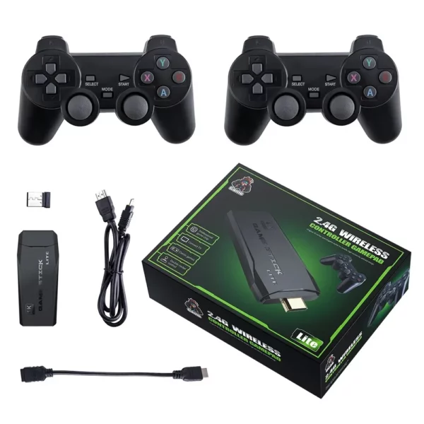 Console de jeu vidéo avec double manette sans fil, jeux rétro, 4K, 64 Go