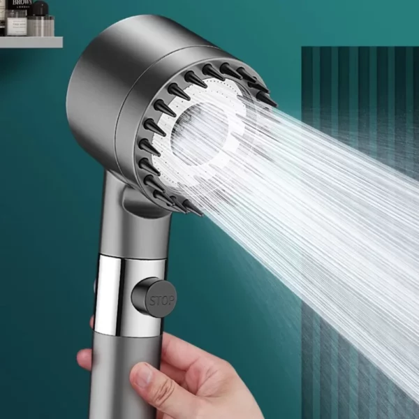 Pommeau de douche haute pression, 3 modes, filtre intégré, douche à effet pluie, bain pour la maison, accessoire innovant – Image 2