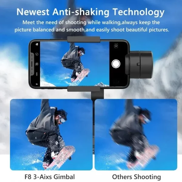 Stabilisateur de téléphone à cardan 3 axes, anti-secousse pour smartphone – Image 3